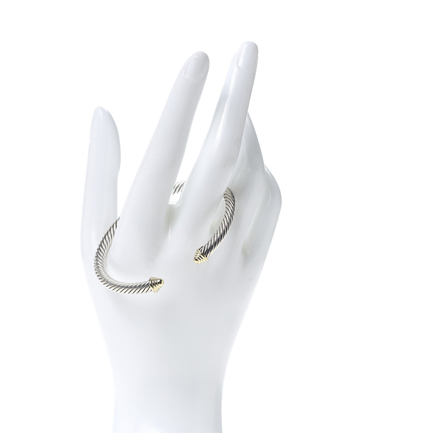 David Yurman Sterling Silver 14K Yellow Gold 5mm Cable Classics Bracelet 2 of 4