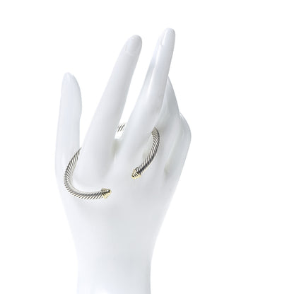 David Yurman Sterling Silver 14K Yellow Gold 5mm Cable Classics Bracelet 2 of 4