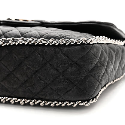 Chanel Washed Lambskin Quilted Maxi Chain Around Flap Black 10 of 11