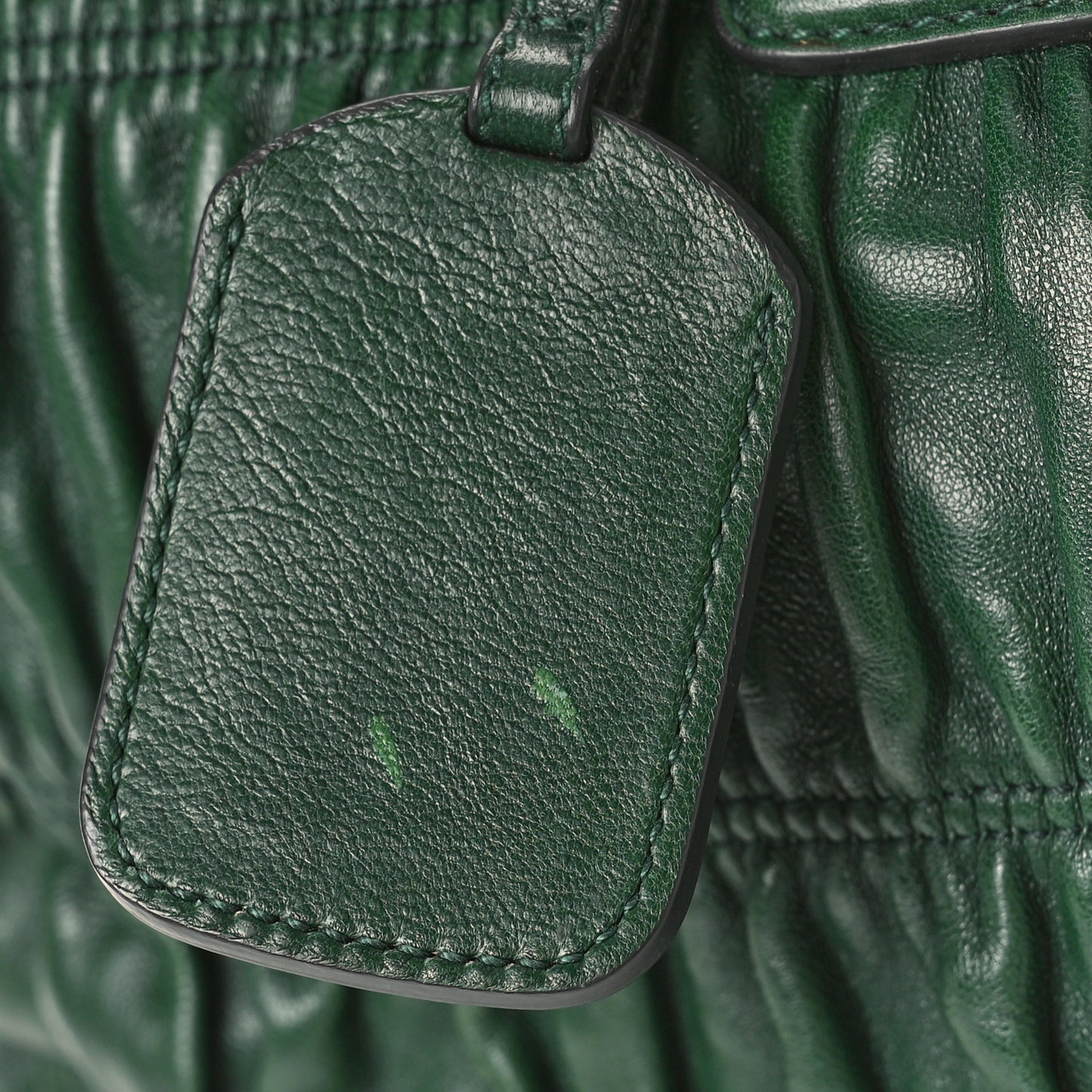 Nappa Gaufre Double Zip Tote Green