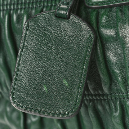 Prada Nappa Gaufre Double Zip Tote Green 10 of 12