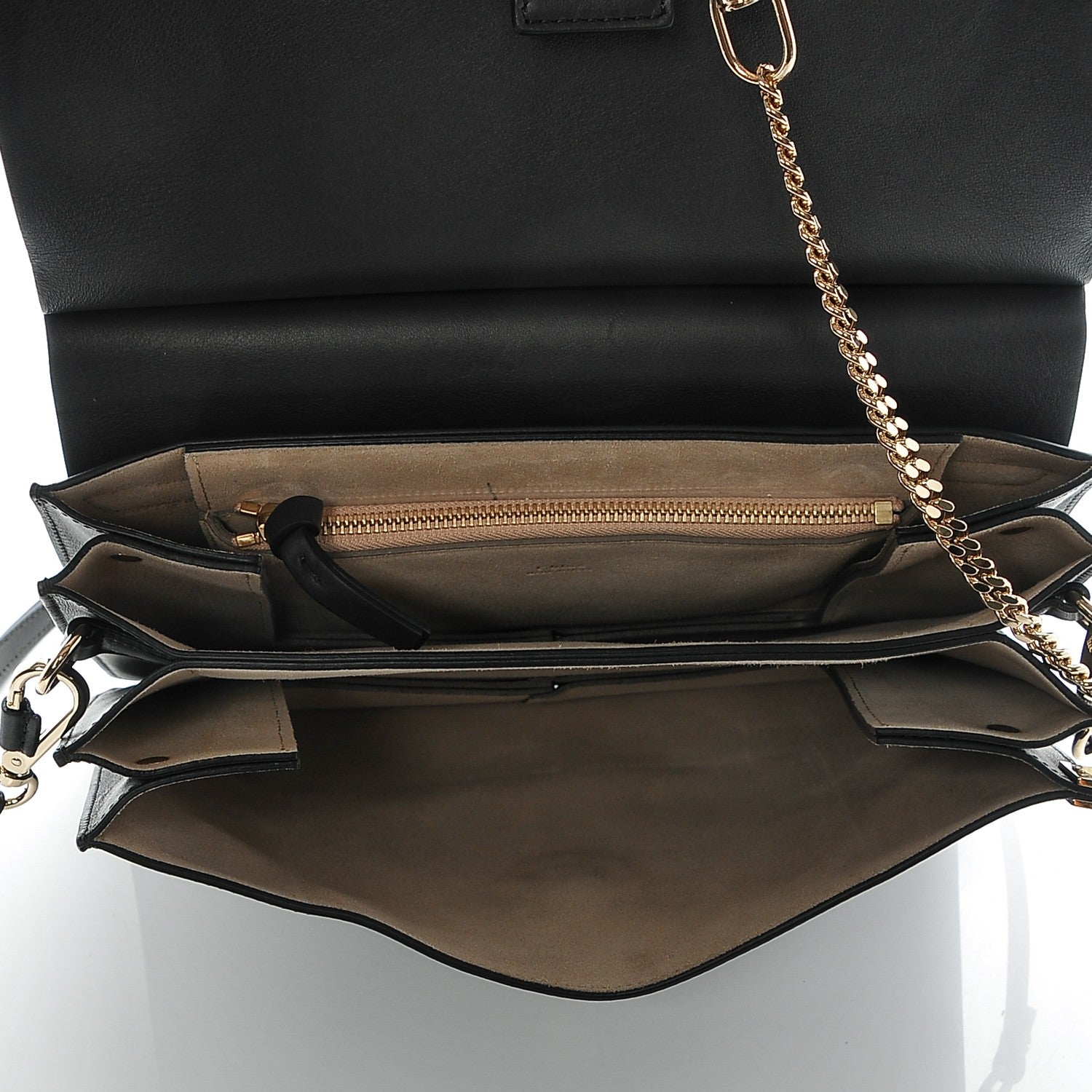 Chloe Calfskin Suede Medium Faye Shoulder Bag Carbon Grey 5 of 6
