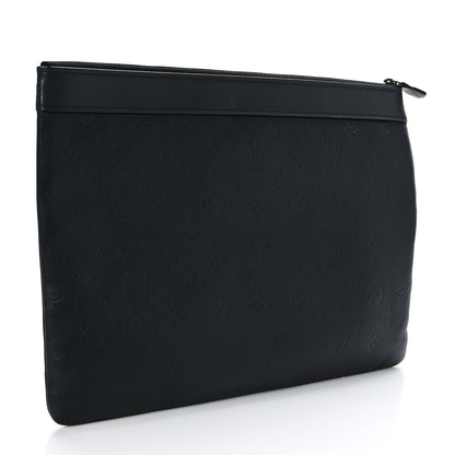 Louis Vuitton Calfskin Monogram Shadow Discovery Pochette Black 3 of 6