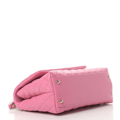 Chanel Caviar Lizard Embossed Quilted Small Coco Handle Flap Pink 4 of 11