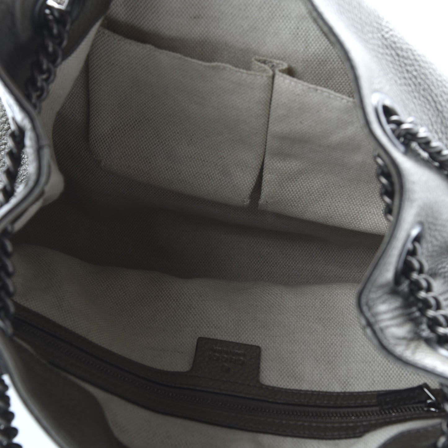 Metallic Pebbled Calfskin Medium Soho Chain Shoulder Bag Sasso