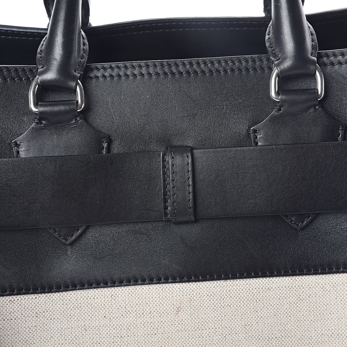 Canvas Smooth Calfskin Medium Belt Bag Black