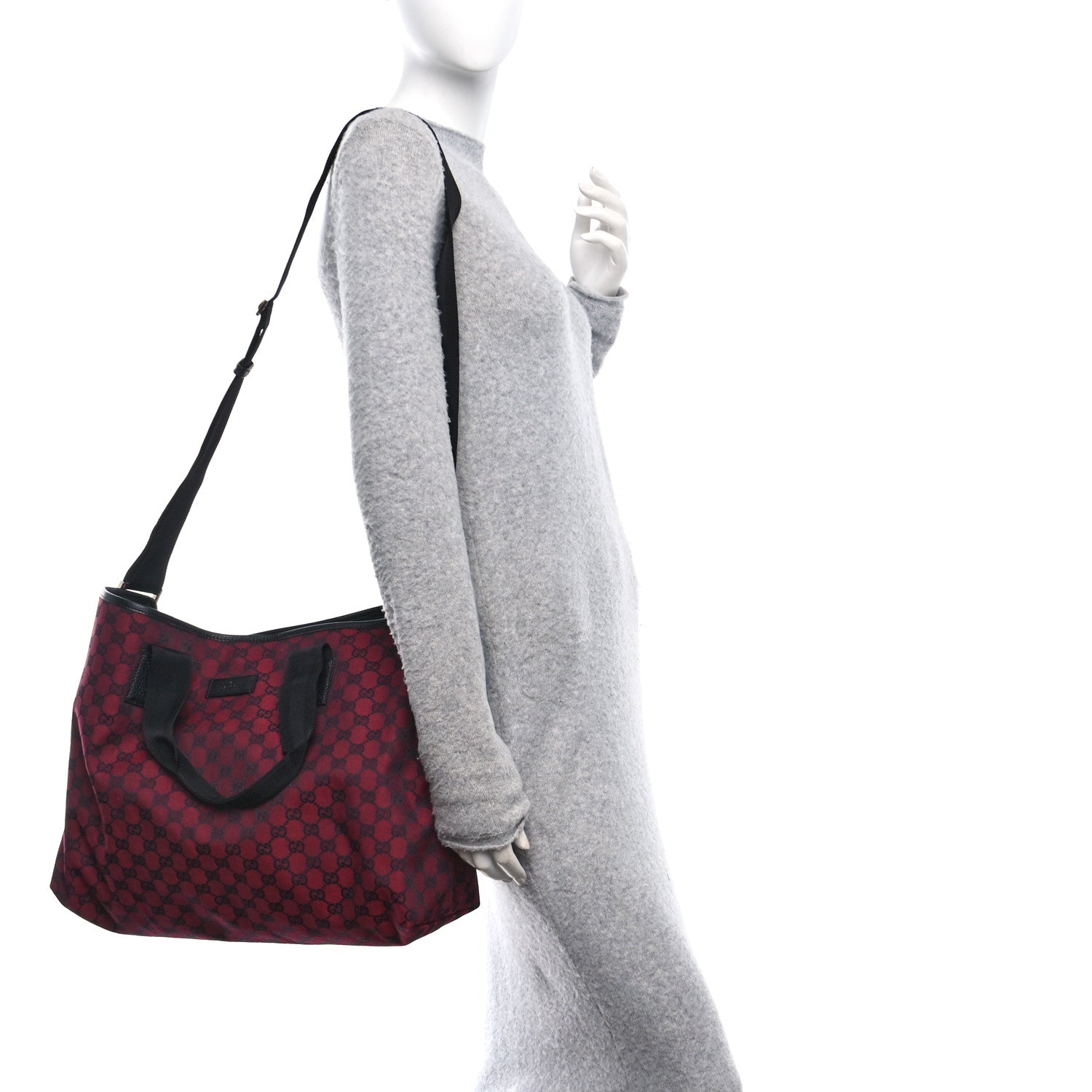 Gucci Monogram Travel Bag Red Black 2 of 10