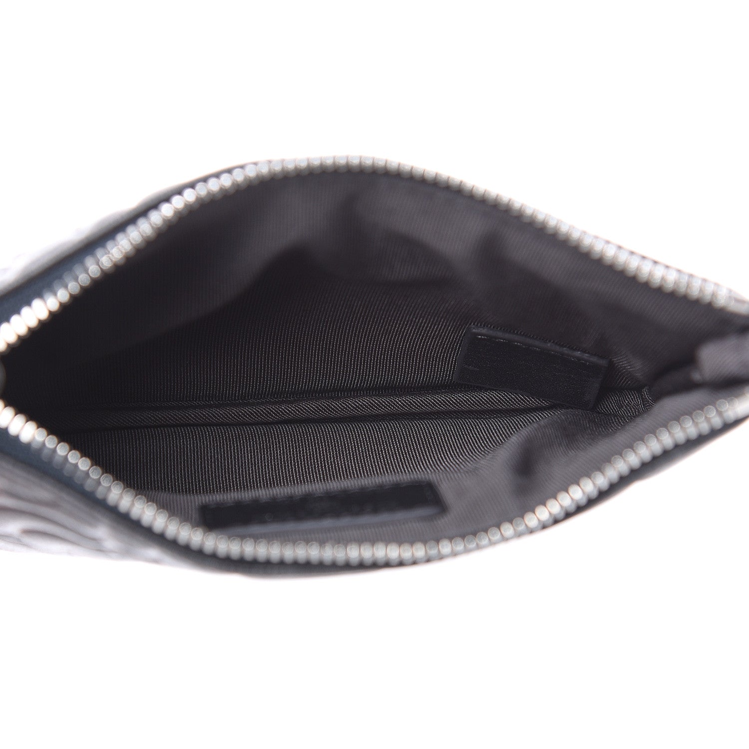 Chanel Goatskin Camellia Embossed Cosmetic Pouch Anthracite 5 of 8
