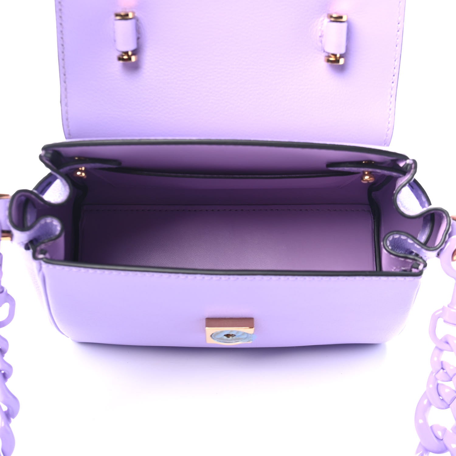 Versace Calfskin Medusa Small Top Handle Handbag Lilac 4 of 4