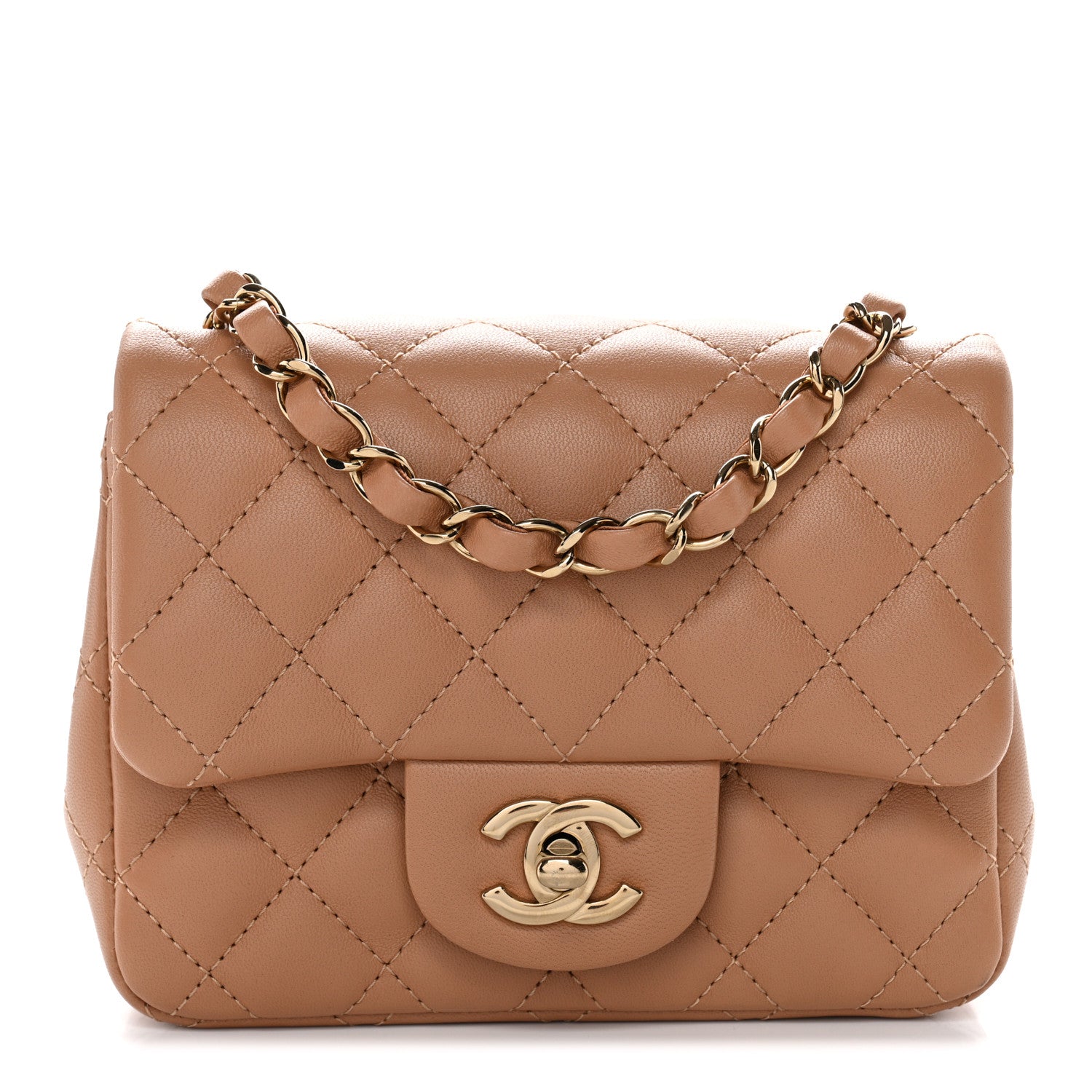 Chanel Lambskin Quilted Mini Square Flap Brown 1 of 10