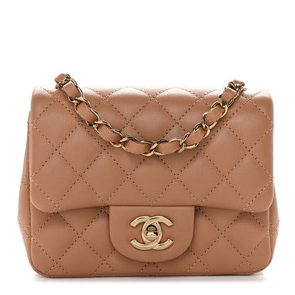 Chanel Lambskin Quilted Mini Square Flap Brown 1 of 10
