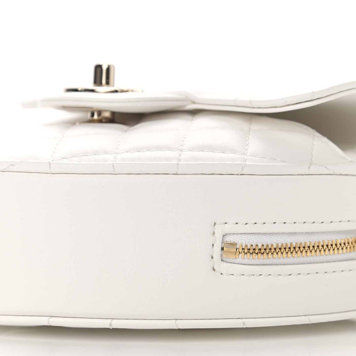 Lambskin Quilted CC In Love Heart Bag White
