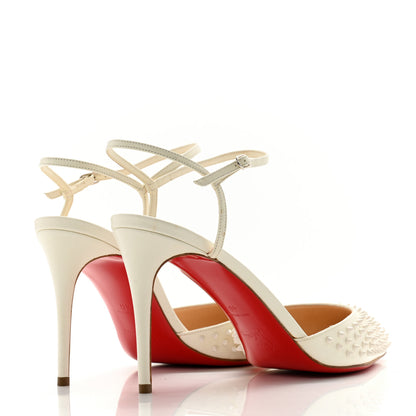 Christian Louboutin Kid Baila Spike 85 Pumps 40 White 4 of 12