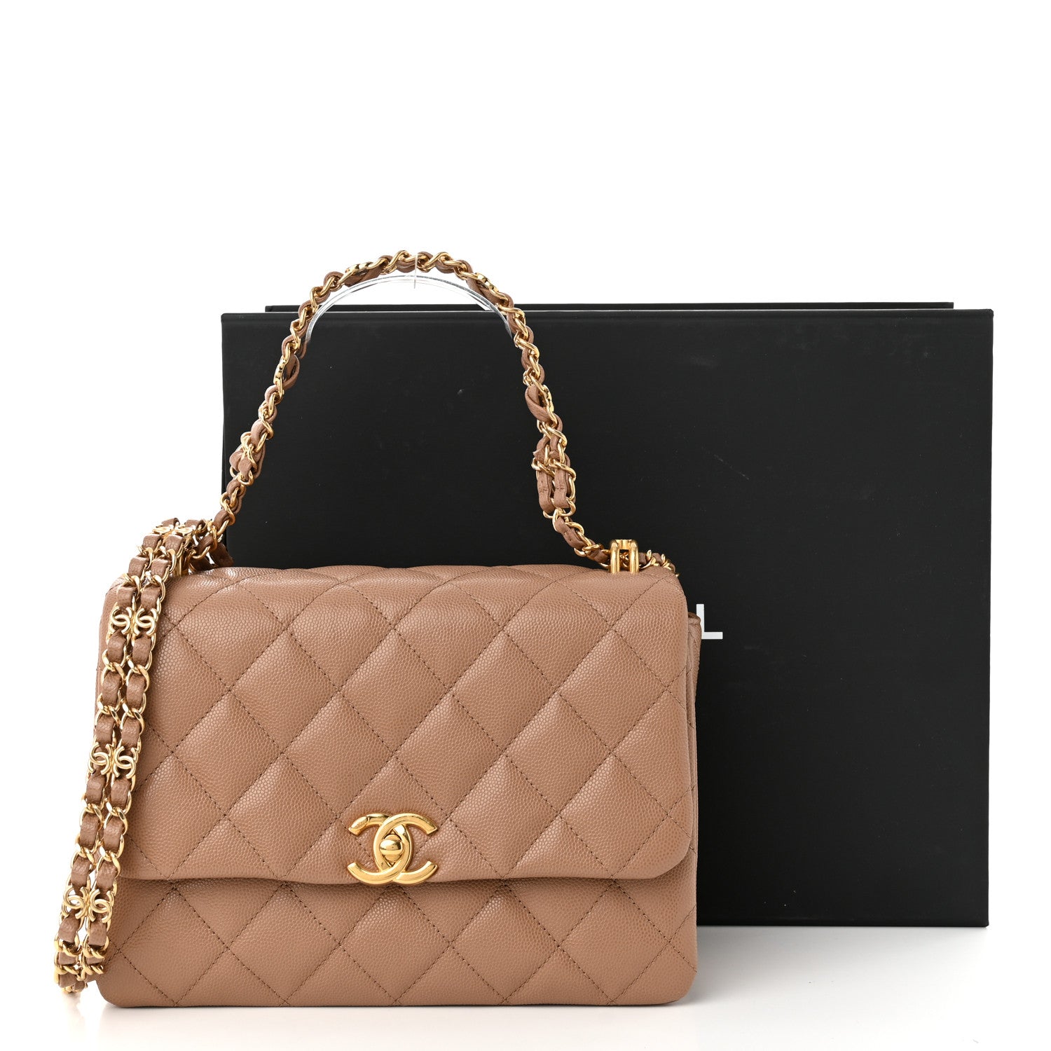 Chanel Caviar Quilted Coco First Flap Beige 11 of 11