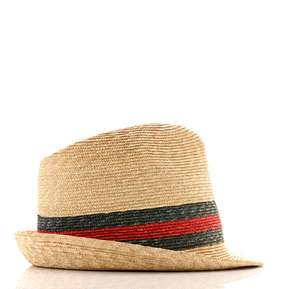 Gucci Abaca Straw Web Fedora Hat L 5 of 9
