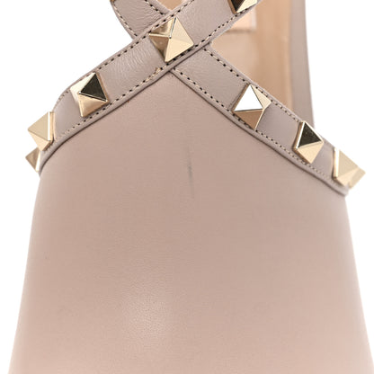 Valentino Garavani Nappa Rockstud Peep Toe Ankle Strap 105mm Sandals 40.5 Poudre 9 of 16