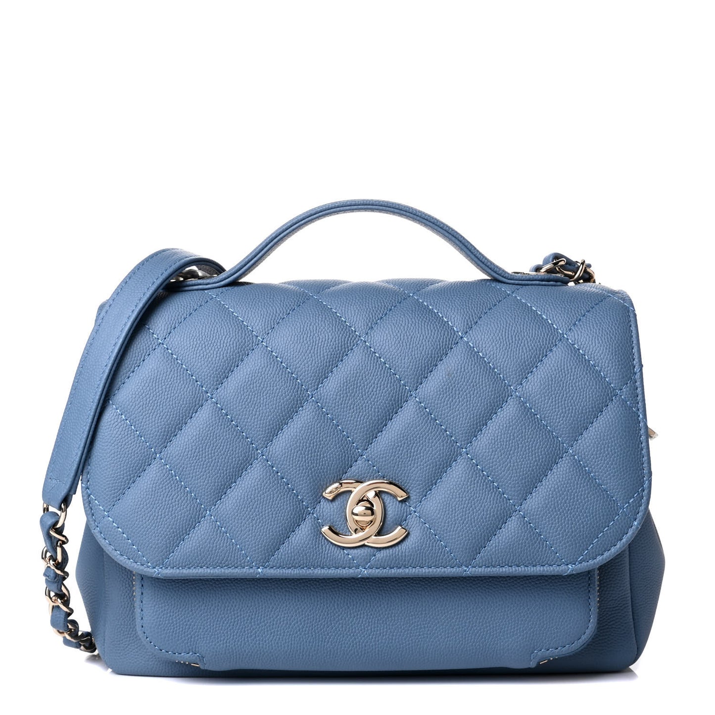 Caviar Quilted Medium Business Affinity Flap Blue