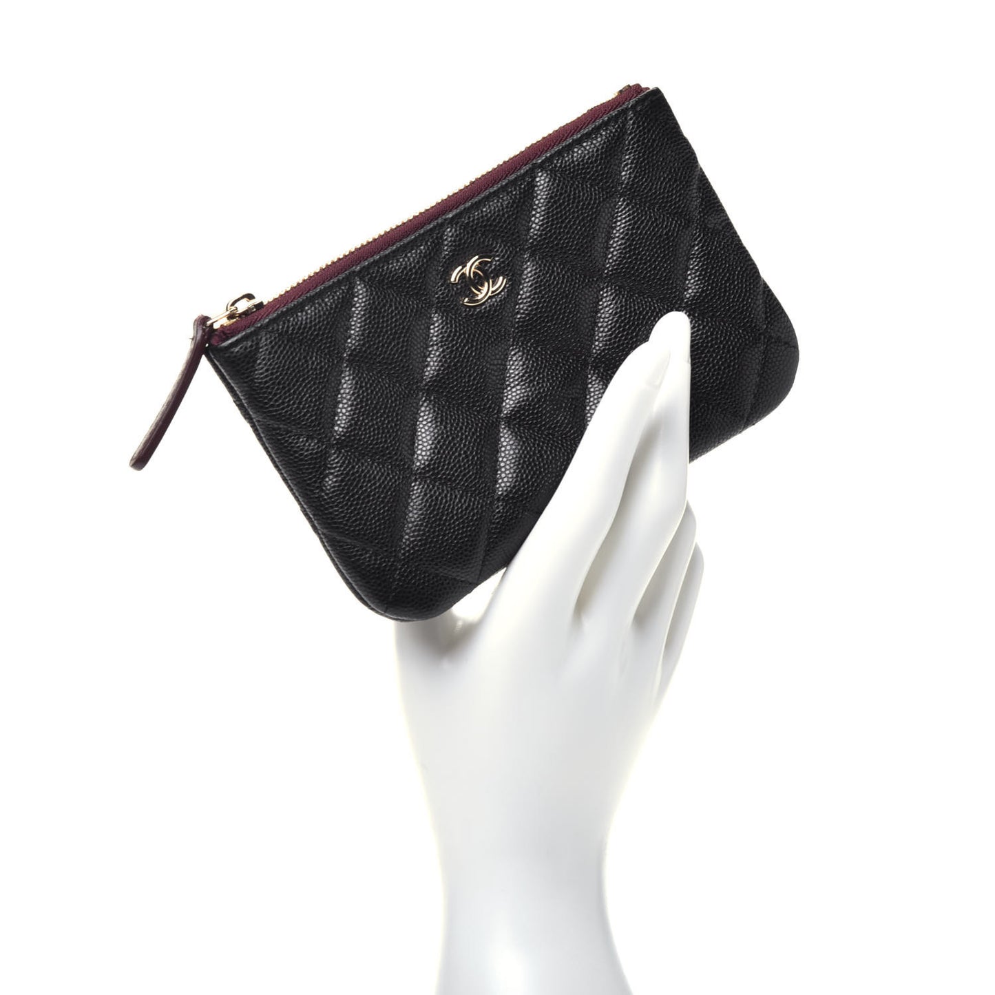 Caviar Quilted Small Cosmetic Case Black