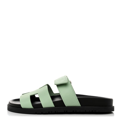 Hermes Epsom Womens Chypre Sandals 36.5 Vert Jade 1 of 9