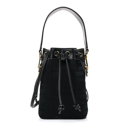 Fendi Canvas Vitello King F is Fendi FF Embroidered Mini Mon Tresor Bucket Bag Black 1 of 16