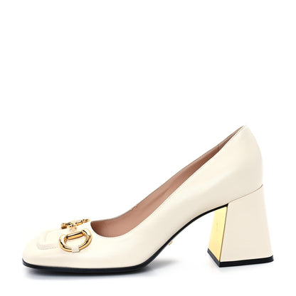 Gucci Malaga Kid Horsebit 75mm Pumps 39 Mystic White 1 of 10