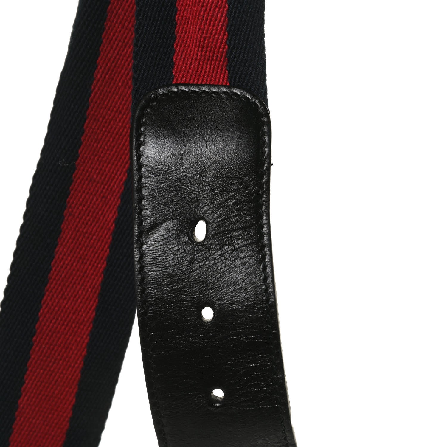 Gucci Nylon Calfskin Double G Web 40mm Belt 90 36 Blue Red Black 6 of 8