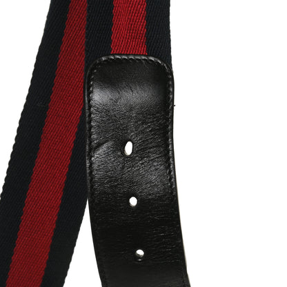 Gucci Nylon Calfskin Double G Web 40mm Belt 90 36 Blue Red Black 6 of 8