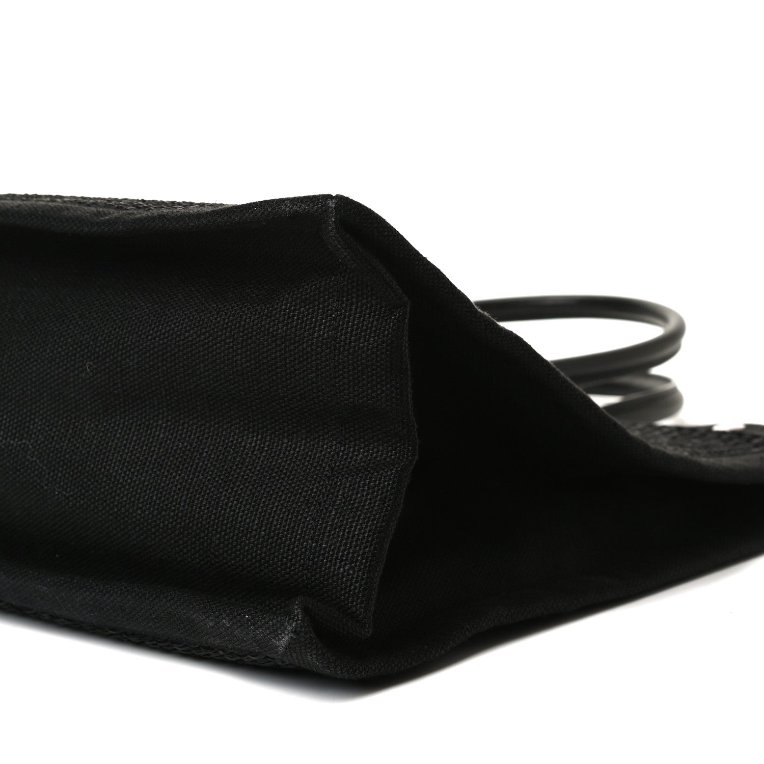 Saint Laurent Raffia Linen Calfskin Rive Gauche Tote Black 9 of 9