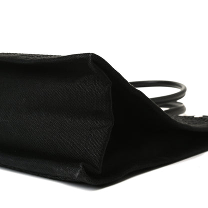 Saint Laurent Raffia Linen Calfskin Rive Gauche Tote Black 9 of 9