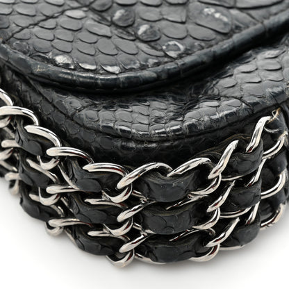 Chanel Snakeskin 3 Chain Flap Black 14 of 19