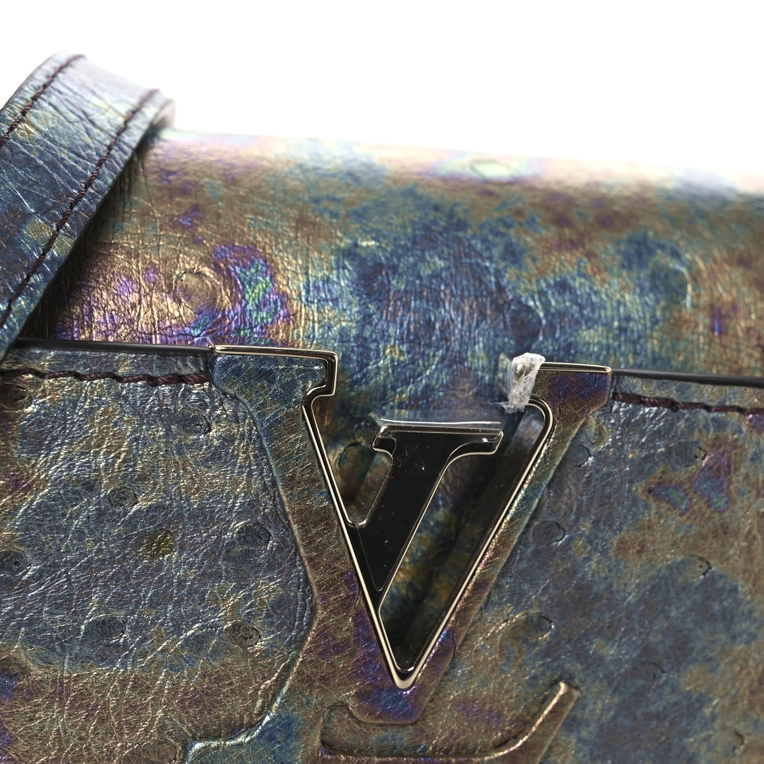 Louis Vuitton Ostrich Capucines Mini Petrole Purple 10 of 10