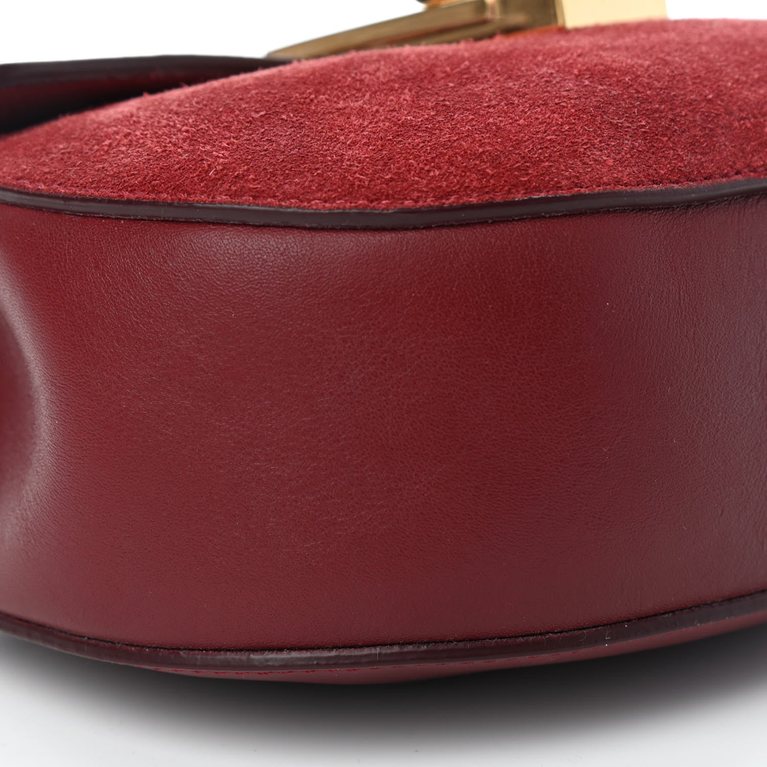 Chloe Suede Smooth Calfskin Mini Drew Shoulder Bag Plum Purple 7 of 8