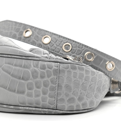 Balenciaga Extra Supple Calfskin Crocodile Embossed Le Cagole Shoulder Bag XS Balenciaga Grey 12 of 13