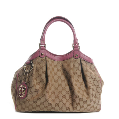 Gucci Monogram Margaux Calfskin Medium Sukey Tote Beige Ebony Vintage Rose 1 of 9