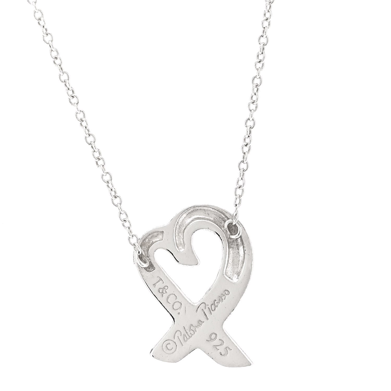 Tiffany Sterling Silver Small Paloma Picasso Loving Heart Pendant Necklace 4 of 6