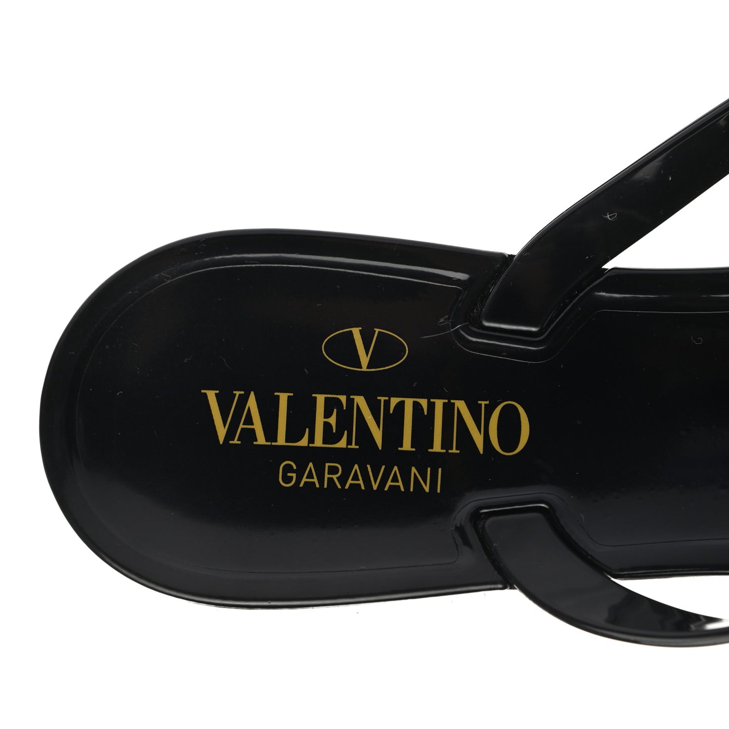 PVC Jelly Rockstud Bow Thong Sandals 40 Black