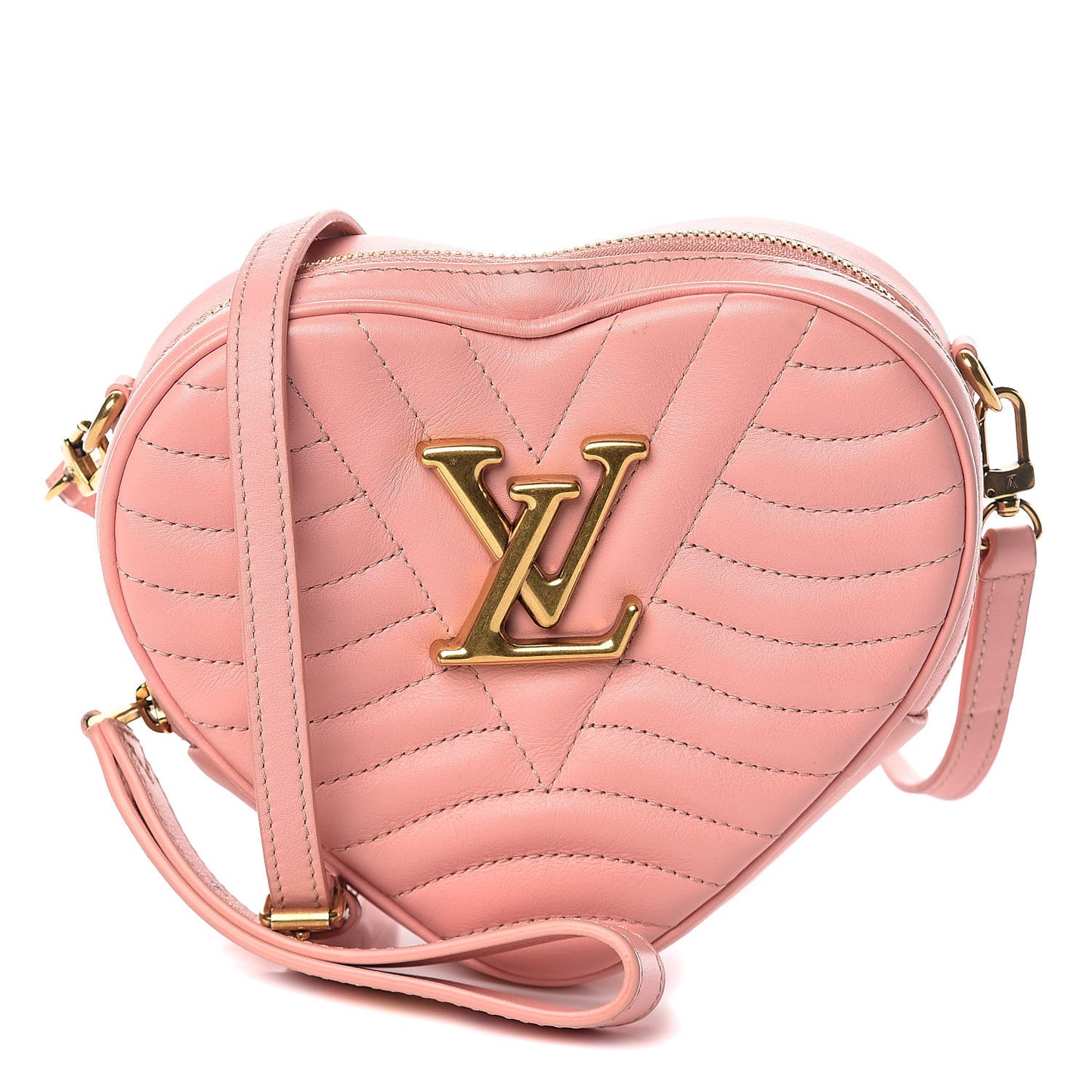 Calfskin New Wave Heart Bag Rose Pomettes