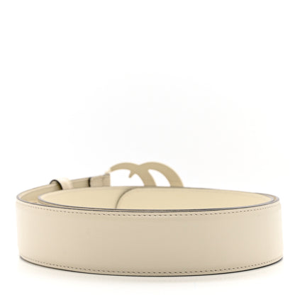 Gucci Azalea Calfskin Enamel Monochrome Double G 40mm Belt 95 38 Mystic White 2 of 6
