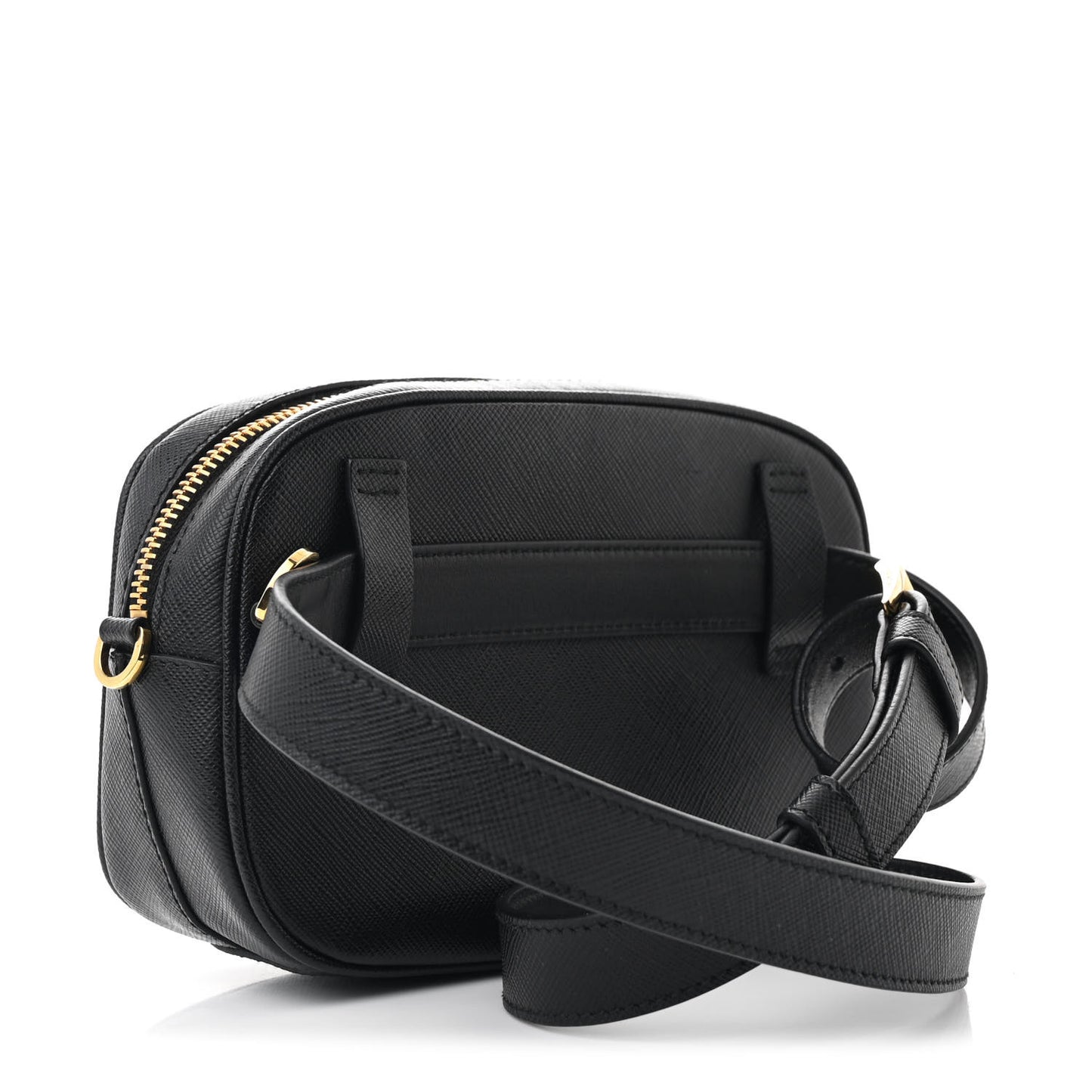 Saffiano Lux Logo Belt Bag Black