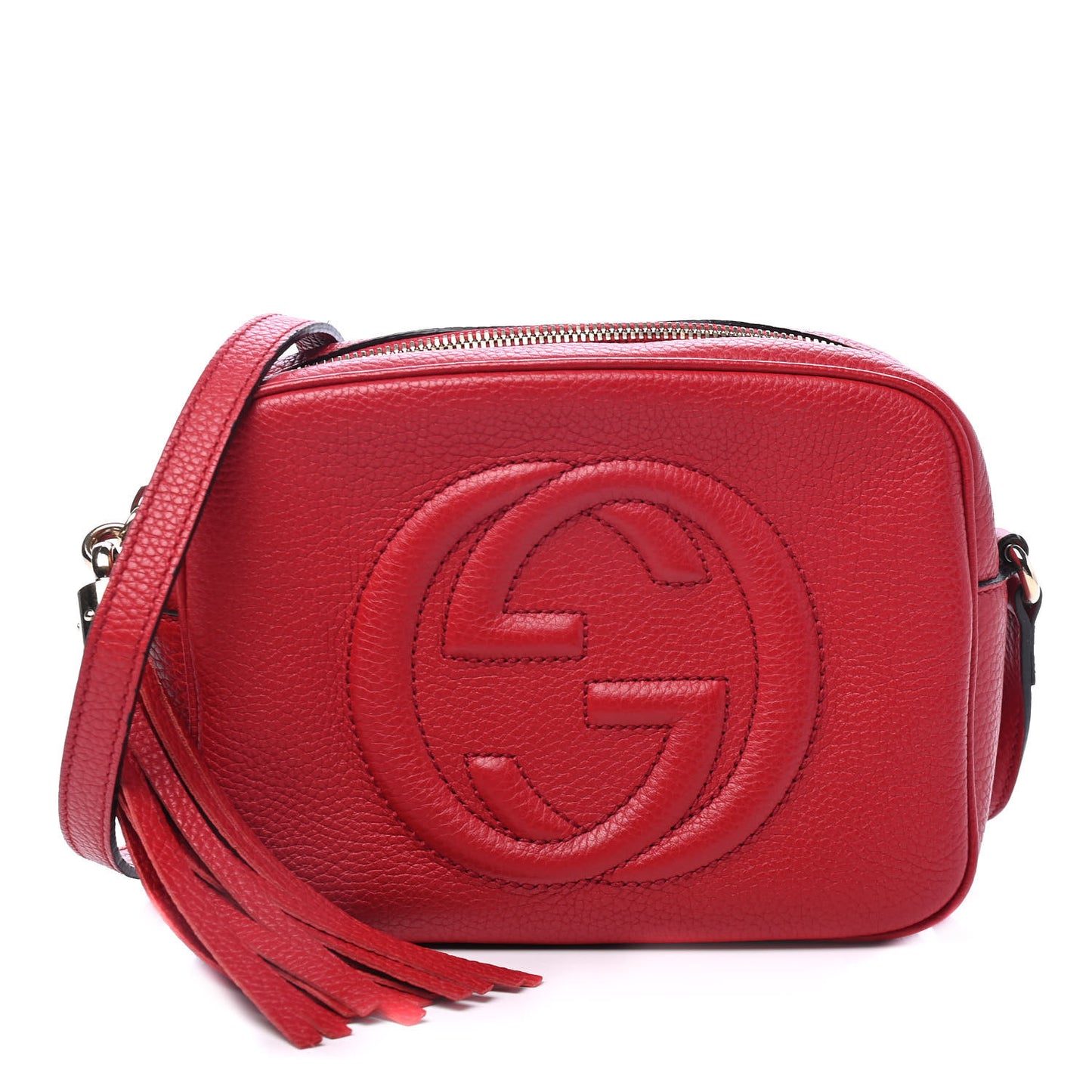 Pebbled Calfskin Small Soho Disco Bag Tabasco Red