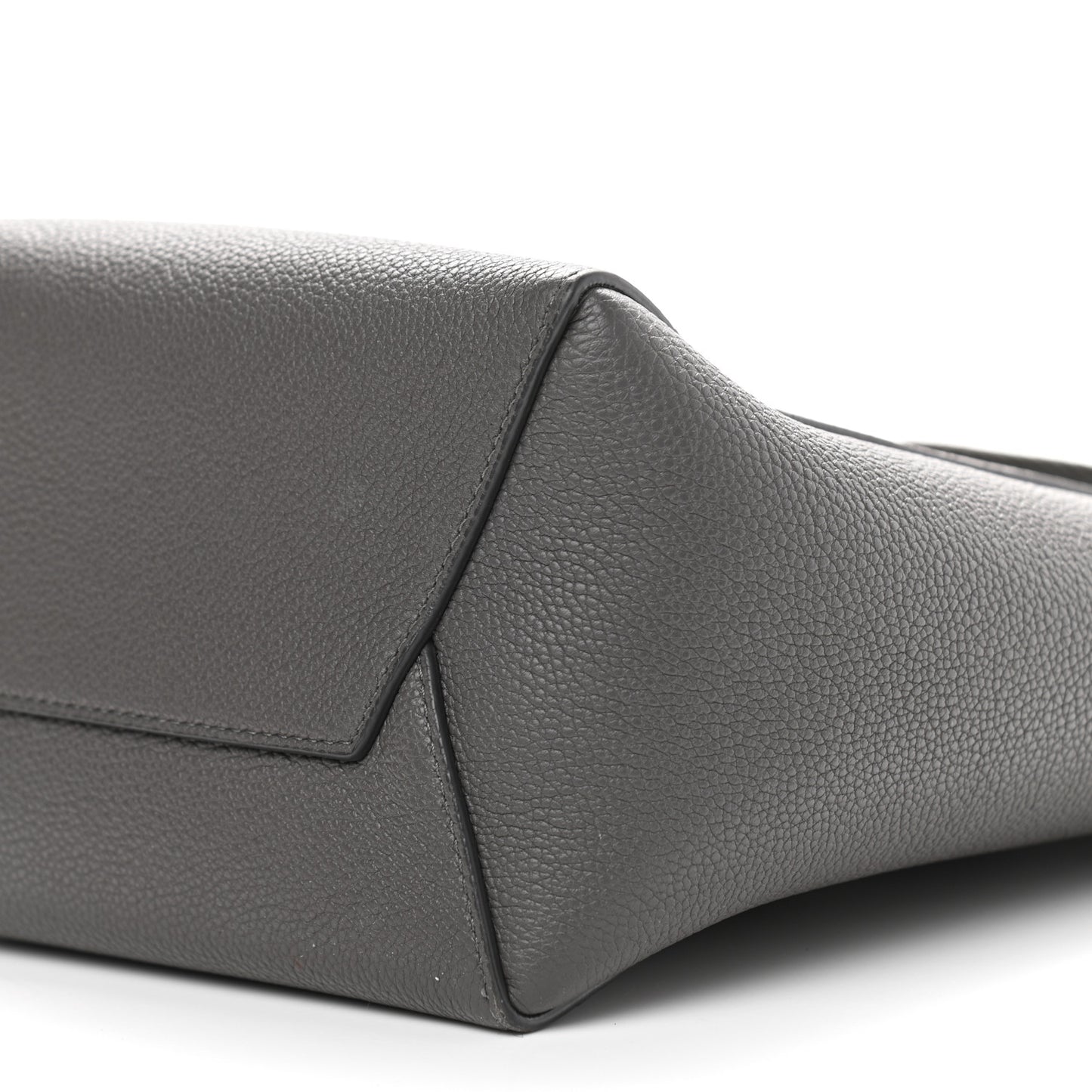 Soft Grained Calfskin Small Sangle Bucket Bag Grey
