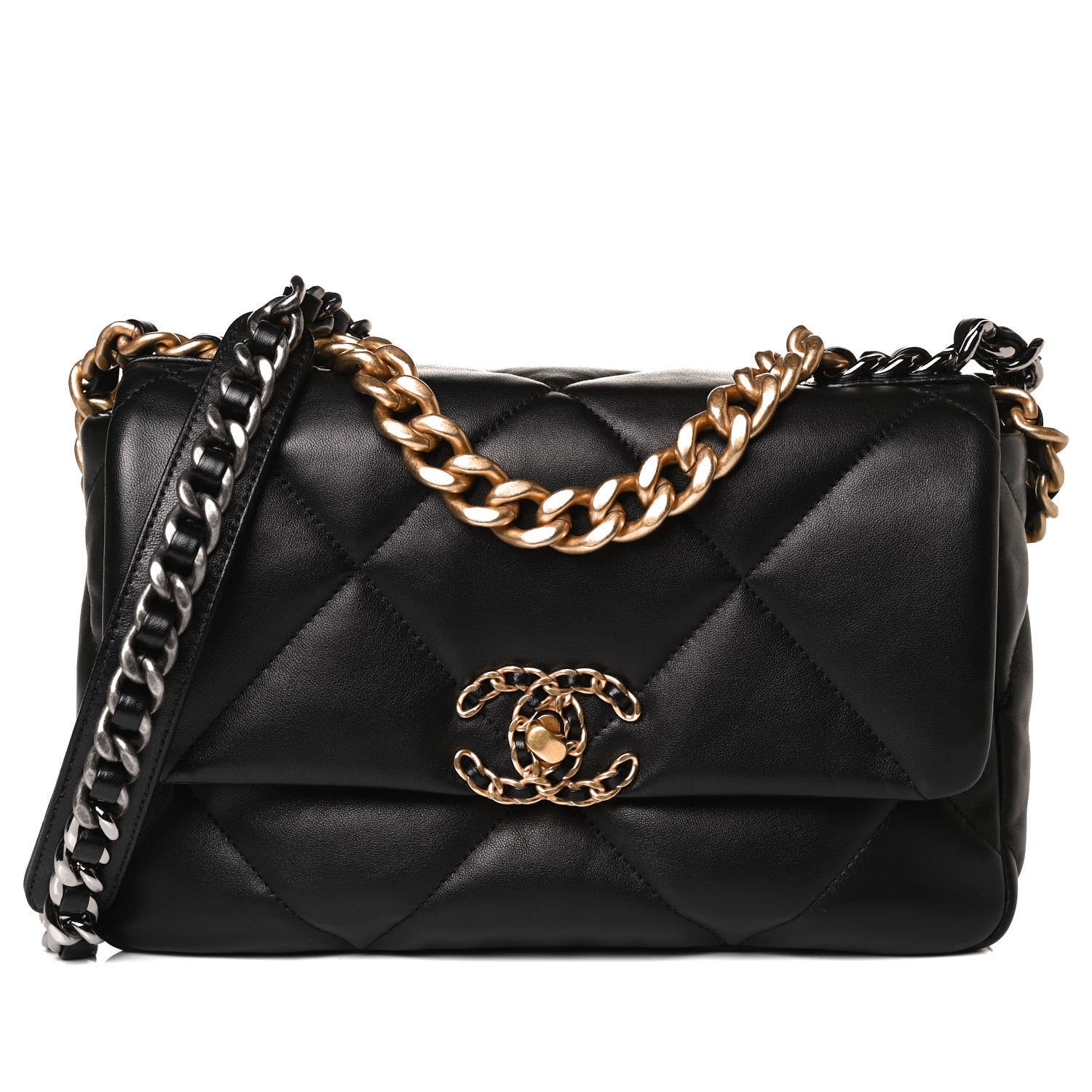 Chanel Lambskin Quilted Medium Chanel 19 Flap Black 8 of 14