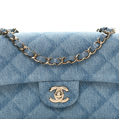 Chanel Denim Quilt Print Mini Rectangular Flap Light Blue 8 of 13