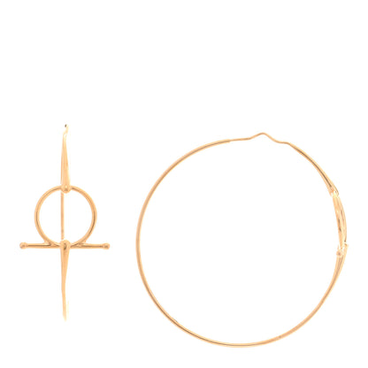 Hermes 18K Rose Gold Filet D'Or Hoop Earrings 1 of 5