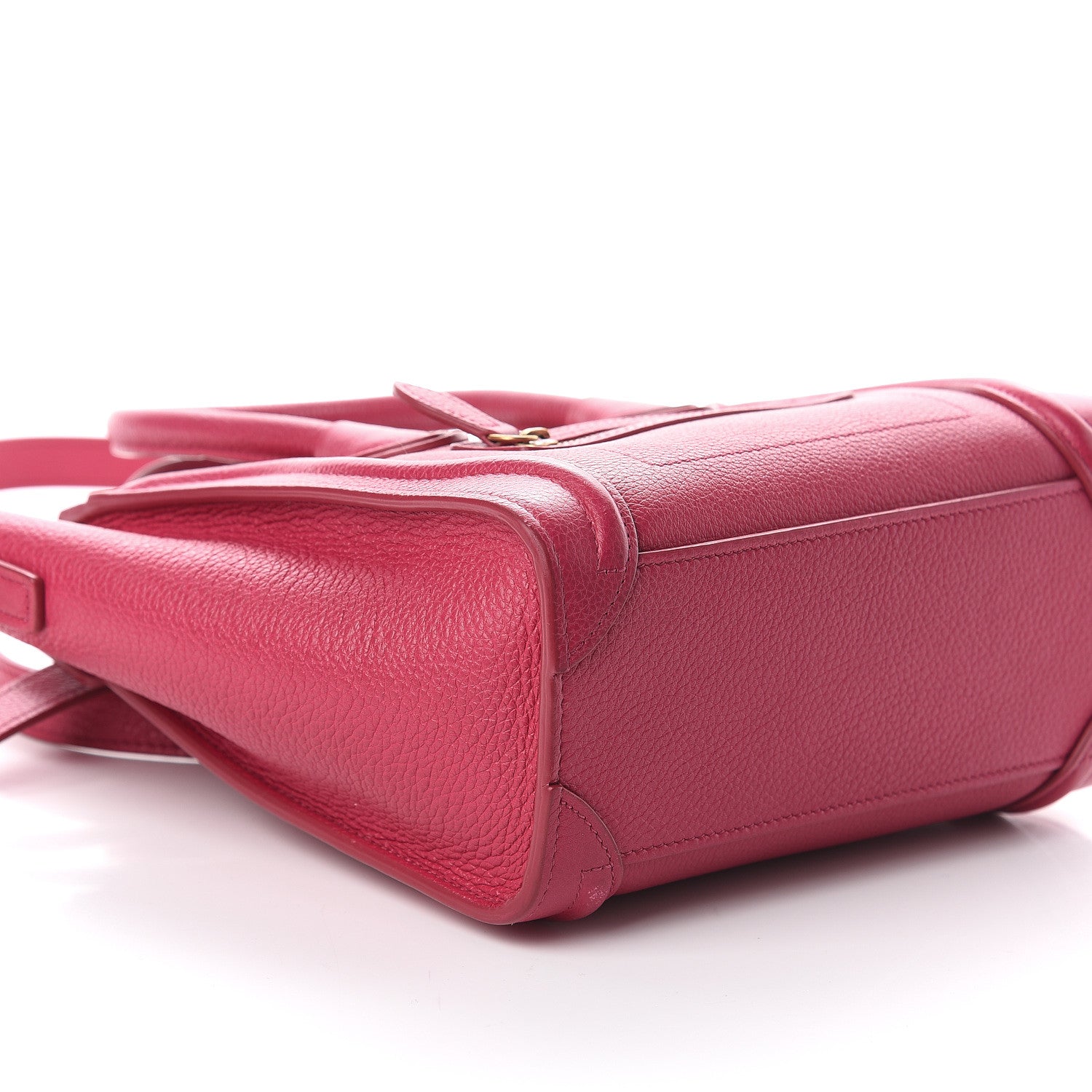 Celine Drummed Calfskin Nano Luggage Fuchsia 7 of 8