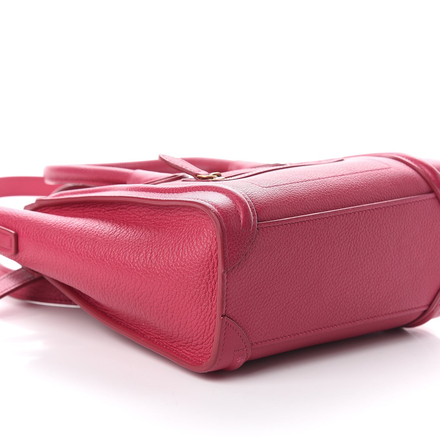 Drummed Calfskin Nano Luggage Fuchsia