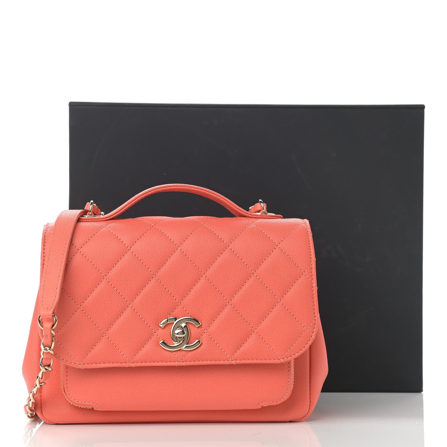 Chanel Caviar Quilted Medium Business Affinity Flap Coral 10 of 10