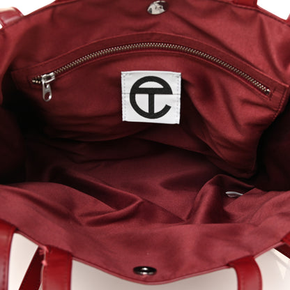 Telfar Vegan Leather Medium Shopping Bag Oxblood 4 of 19