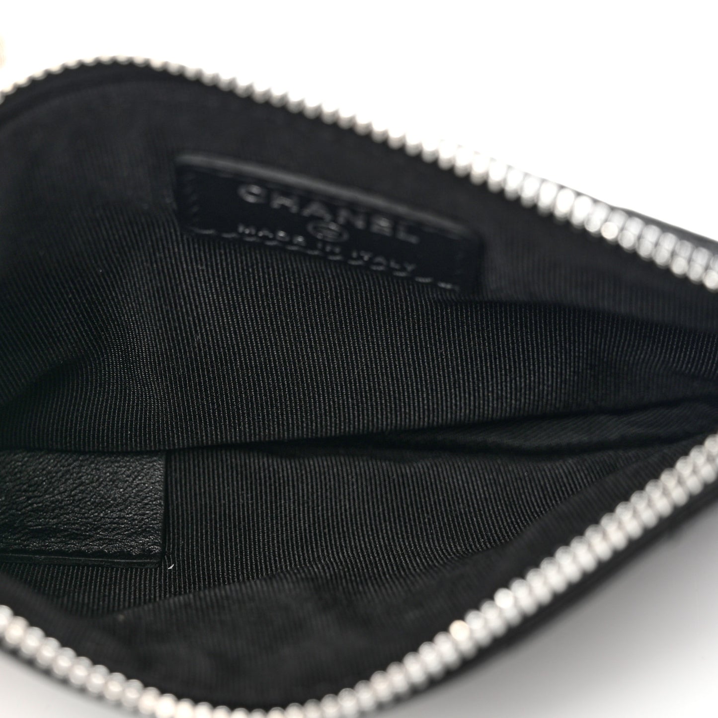 Lambskin Chevron Quilted Studded Small Cosmetic Case Black