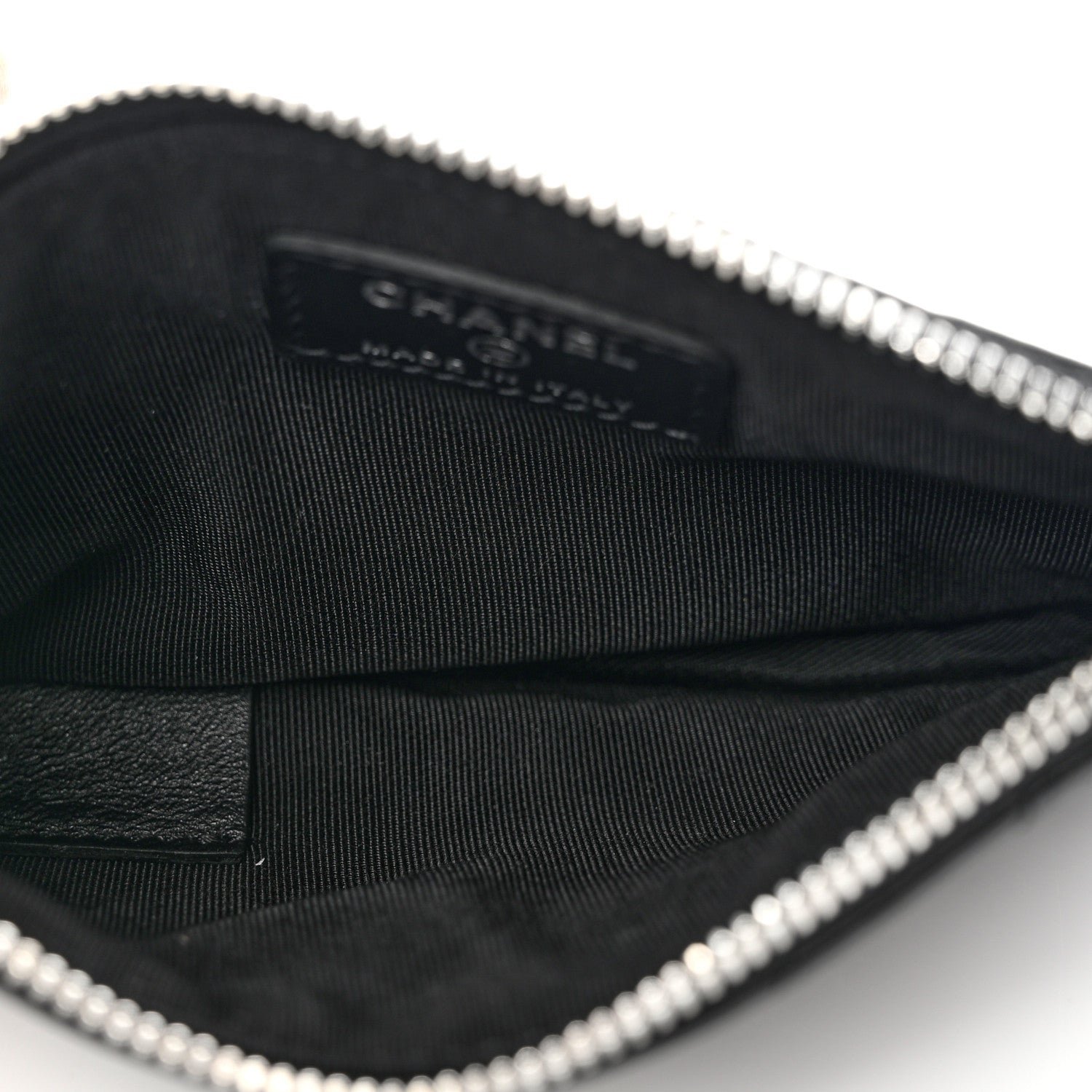 Chanel Lambskin Chevron Quilted Studded Small Cosmetic Case Black 5 of 8